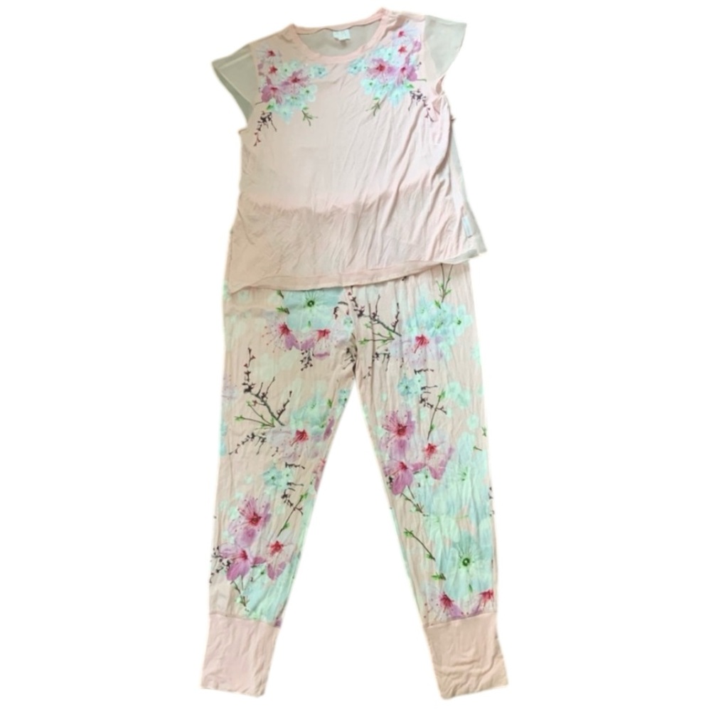 B BY TED BAKER Floral Pink Printed Pants Pyjama Set Women’s Plus Size 14